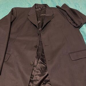 86% WV 14% SE ADOLFO ITALY Super 120'S Black MEN’S Coat Jacket size 50 LN drop 6